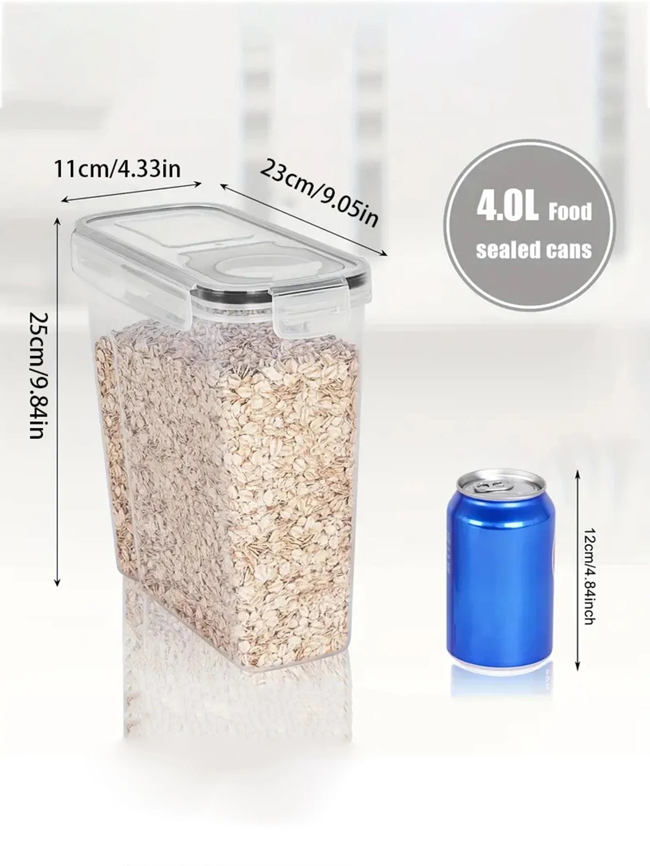 4Pcs4L Large Food Storage Containers with Lids, Airtight Food Storage Containers for Kitchen Pantry Organization and Storage