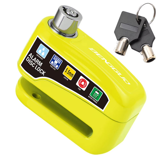 Bicycle Alarm Disc Brake Electric Lock with Keys Motorcycle Alarm Brake Rotor Padlock Aluminum Alloy Motorcycle Bike Accessories
