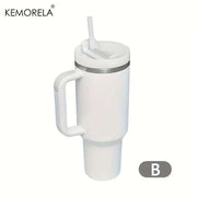 1200ML 304 Stainless Steel Insulated Water Bottle Thermal Coffee Car Cup Cold Hot Mugs Vacuum Flask with Handle Straw for Sport