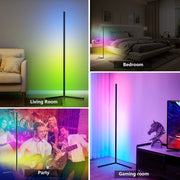 Led Corner Floor Lamp, Smart RGB Floor Lamp with App&Remote, 16 Million Colors Changing, Music Sync, Modern Corner Led Light for Bedroom Living Room and Gaming Room, Timing&Schedule
