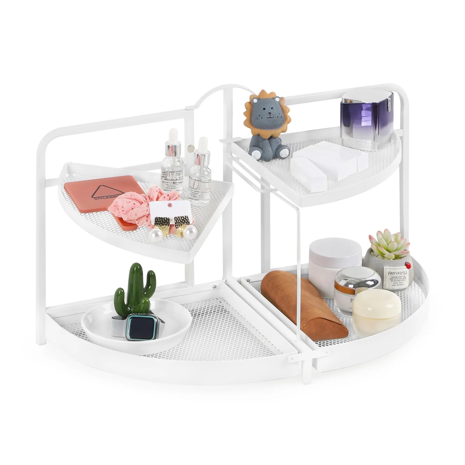 Cabinet Storage Rack, 2-Story Rotating Kitchen Countertop Storage Rack, Makeup Cabinet, Bathroom Countertop Storage Rack