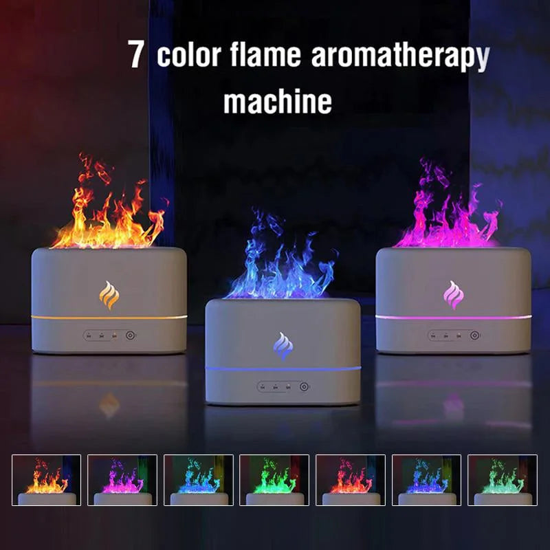 7 Colors Fire Flame Air Humidifier Cool Mist Usb Led Change Color Aroma Essential Oil Diffuser H2O Air Humidifier Room Freshener