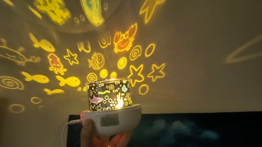 Crown Star Rotating Night Lamp - Magical Ceiling Projection for Kids' Bedrooms & Birthday Gifts