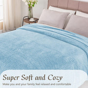 Diamond Ultra Soft Fleece Blanket, Twin Size Flannel Blankets for Bed (Ice Blue, 90 X 66 Inches) - Cozy, Warm and Lightweight