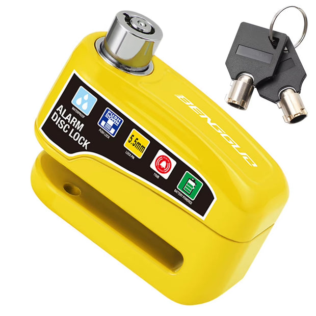 Bicycle Alarm Disc Brake Electric Lock with Keys Motorcycle Alarm Brake Rotor Padlock Aluminum Alloy Motorcycle Bike Accessories