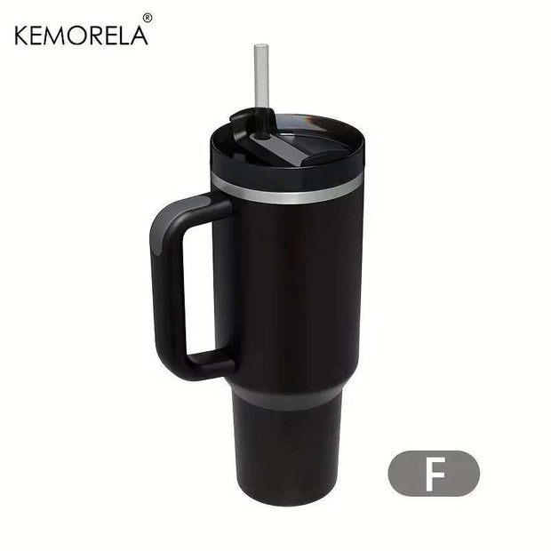 1200ML Stainless Steel  Insulated Water Bottle Thermal Coffee Car Cup Cold Hot Mugs Vacuum Flask with Handle Straw for Sport