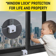 4Pcs/Set Sliding Window Locks Door Security Locks Window Stopper Window Security Bars with Key Adjustable Windows Security Locks