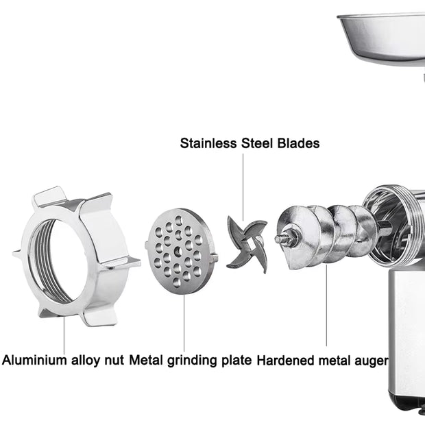 Heavy Duty 3000W Max Powerful Electric Meat Grinder Home Sausage Stuffer Meat Mincer Food Processor