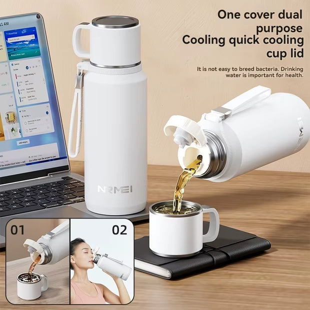 1.5L Thermos Water Bottle Stainless Steels Vacuum Flask Hot Coffee Tea Water Heat Preservation Bottles Cold Tumbler Drinkware