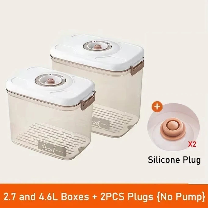 Vacuum Food Storage Box Fresh-Keeping Canister Sealed Storage Container Large Capacity Food Dispenser Kitchen Storage Box