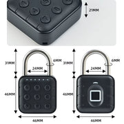 Keyless Fingerprint Lock with Tuya APP Smart Padlock Waterproof Door Lock 0.2Sec Unlock Portable Anti-Theft Padlock for Offices