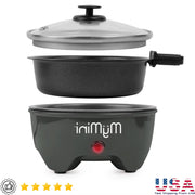 5 Inch Electric Noodle Cooker Skillet Hot Pot Compact Lightweight Non-Stick Cooking Surface Cool Touch Handles Ideal Small