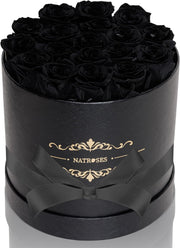 Handmade Preserved Black Roses, 18 Selected Rosebuds, Long Lasting for Her
