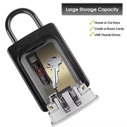 4-Digit Key Lock Box Portable Combination Lockbox Wall-Mounted Key Storage Box Resettable Code Safe Security Lock Box for Home