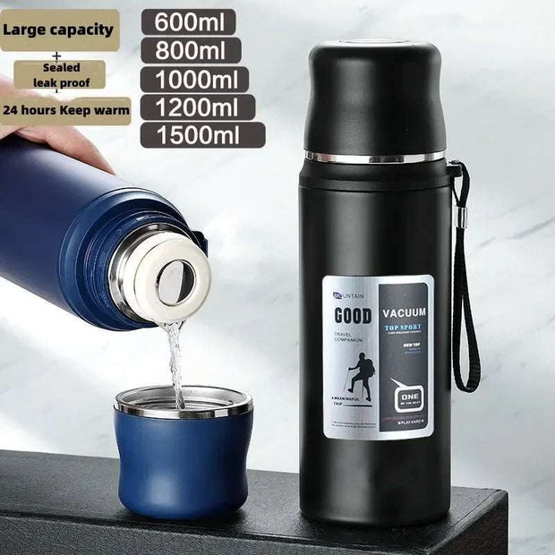 600-1000Ml Portable Thermos Coffee Vacuum Flask Outdoor Travel Thermal Cup Leakproof Thermos Bottle Cold and Hot Water Bottle