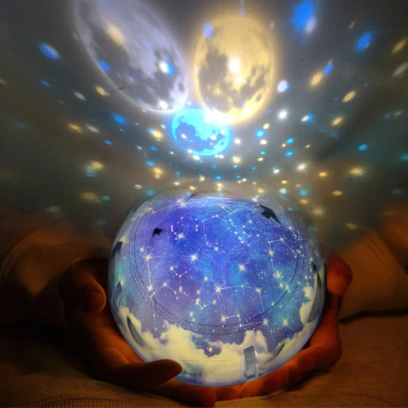 Dimmable Star Projector LED Night Light 360°Rotating Starry Lamp Planet Sky Projection Earth Light for Kids Bedroom Decoration