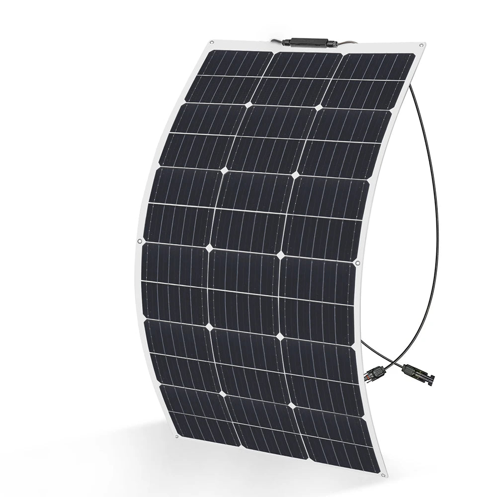 200W 100W Mono Flexible Solar Panel 20A/10A Solar Controller Module for Car RV Boat Home Roof Vans Camping 12V 24V Solar Battery