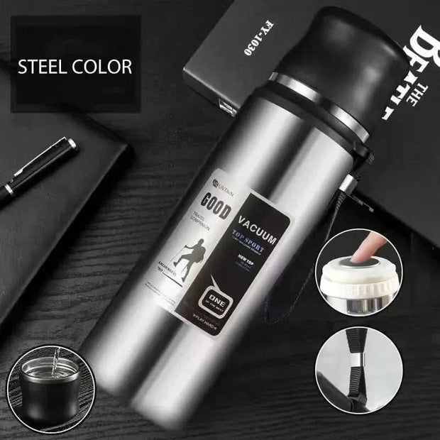 600-1000Ml Portable Thermos Coffee Vacuum Flask Outdoor Travel Thermal Cup Leakproof Thermos Bottle Cold and Hot Water Bottle