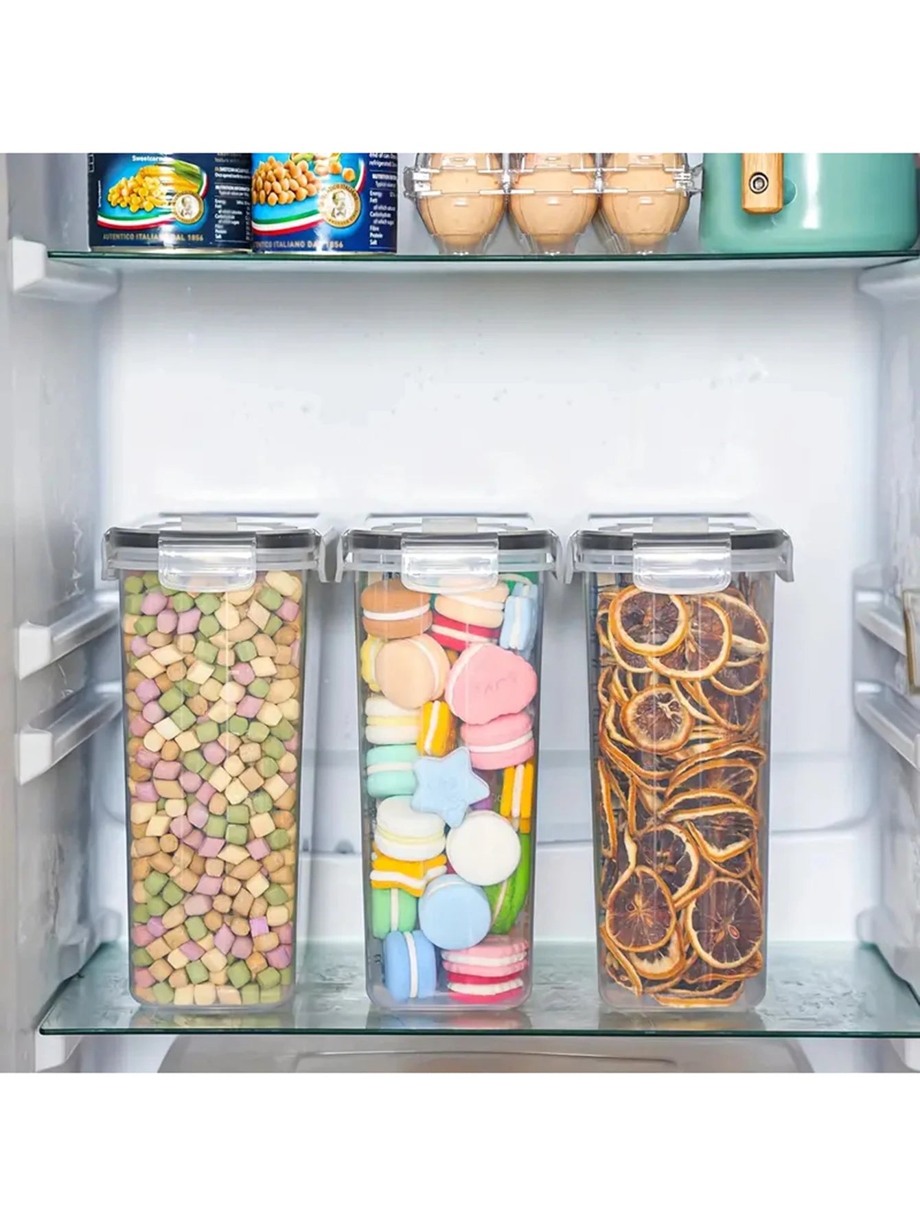 4Pcs4L Large Food Storage Containers with Lids, Airtight Food Storage Containers for Kitchen Pantry Organization and Storage