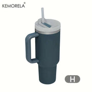1200ML 304 Stainless Steel Insulated Water Bottle Thermal Coffee Car Cup Cold Hot Mugs Vacuum Flask with Handle Straw for Sport