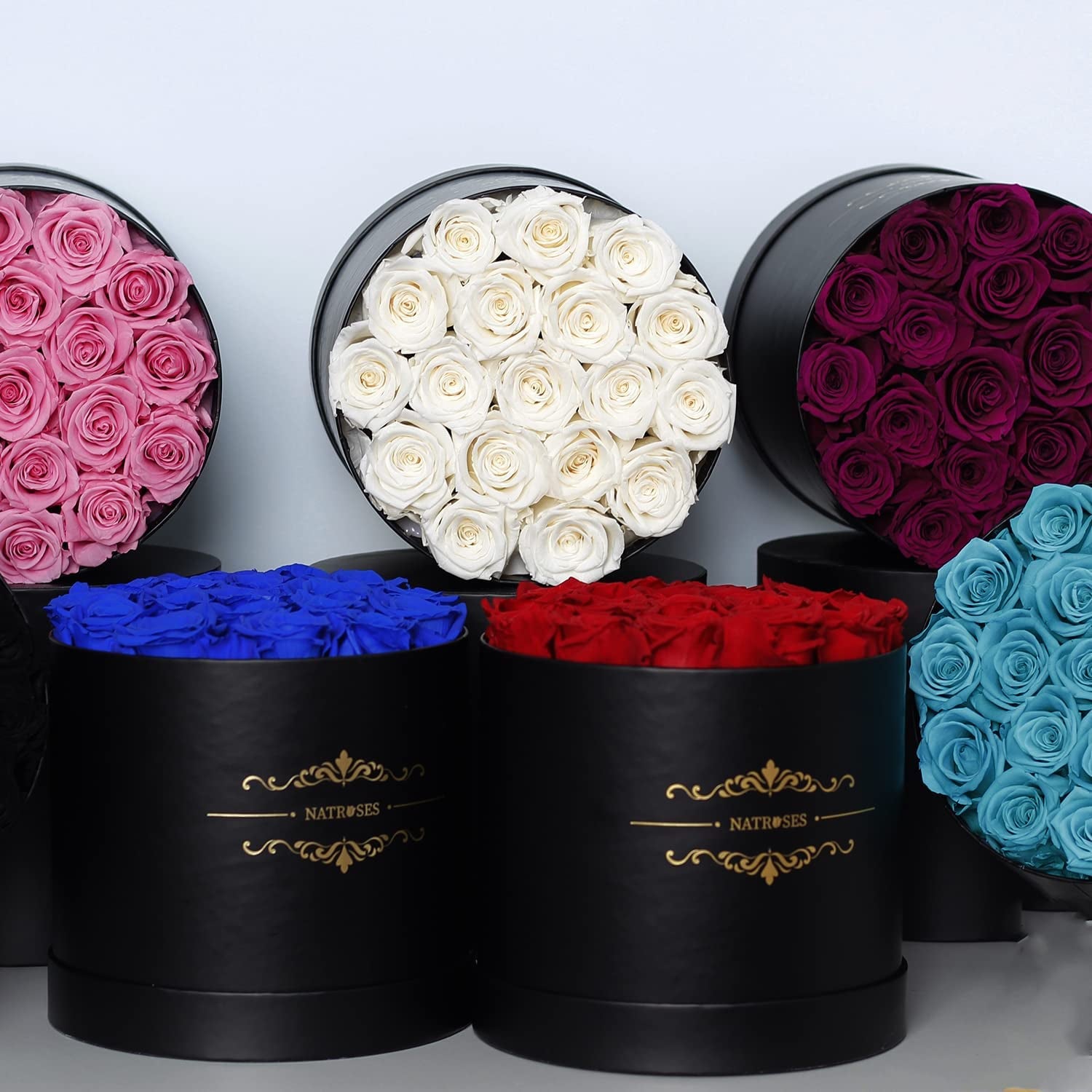 Handmade Preserved Black Roses, 18 Selected Rosebuds, Long Lasting for Her