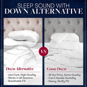 Goose down Alternative Reversible Comforter - All Season - Premium Quality Luxury Hypoallergenic Comforter - Full/Queen - Grey/Black