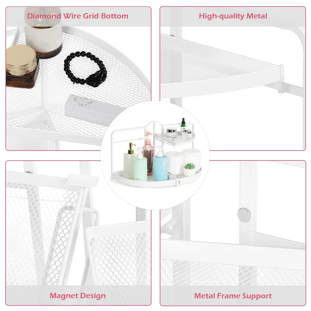 Cabinet Storage Rack, 2-Story Rotating Kitchen Countertop Storage Rack, Makeup Cabinet, Bathroom Countertop Storage Rack