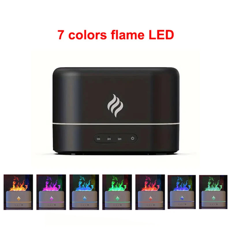 7 Colors Fire Flame Air Humidifier Cool Mist Usb Led Change Color Aroma Essential Oil Diffuser H2O Air Humidifier Room Freshener