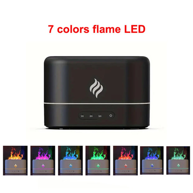 7 Colors Fire Flame Air Humidifier Cool Mist Usb Led Change Color Aroma Essential Oil Diffuser H2O Air Humidifier Room Freshener