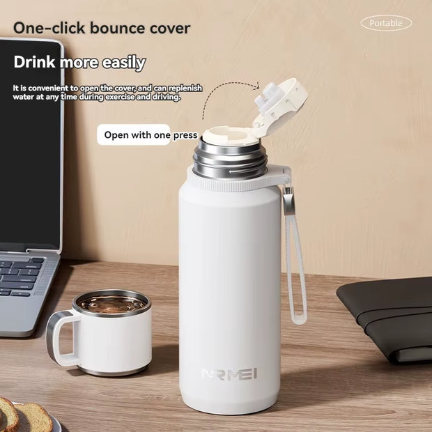 1.5L Thermos Water Bottle Stainless Steels Vacuum Flask Hot Coffee Tea Water Heat Preservation Bottles Cold Tumbler Drinkware