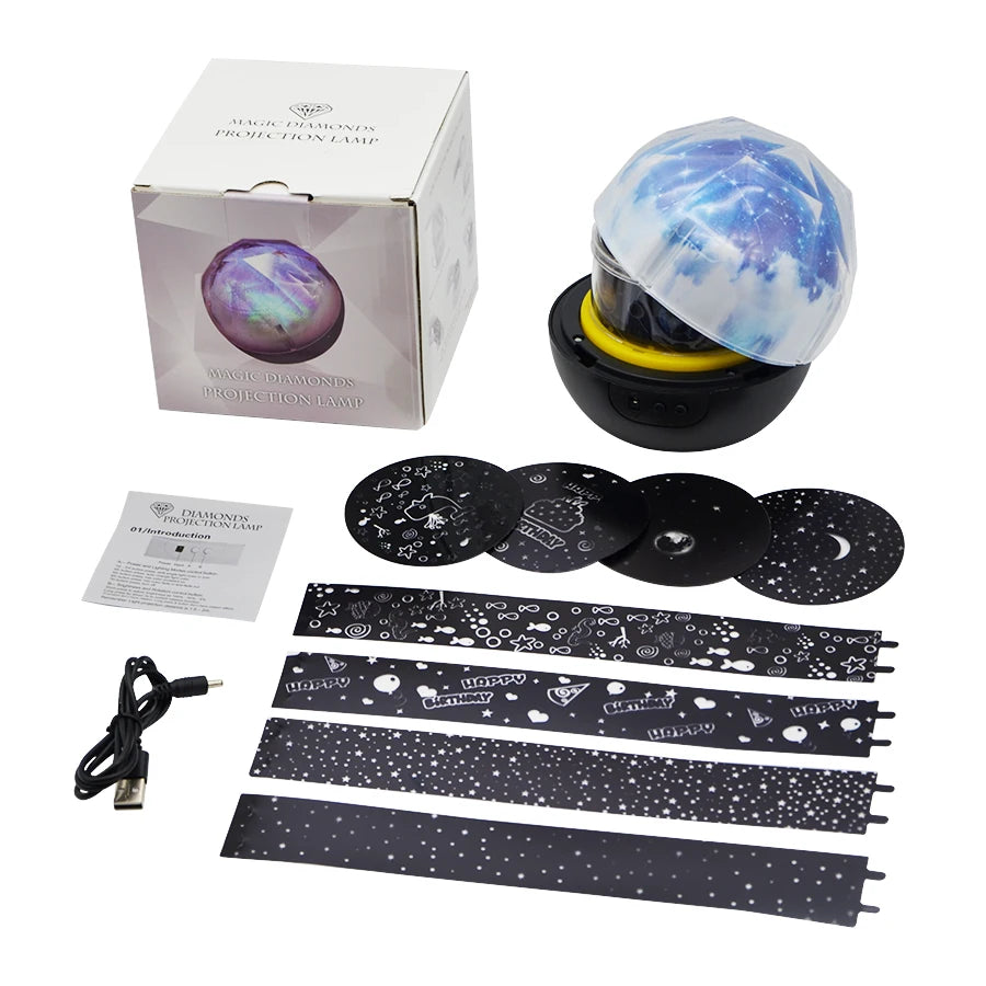 Dimmable Star Projector LED Night Light 360°Rotating Starry Lamp Planet Sky Projection Earth Light for Kids Bedroom Decoration