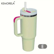 1200ML 304 Stainless Steel Insulated Water Bottle Thermal Coffee Car Cup Cold Hot Mugs Vacuum Flask with Handle Straw for Sport