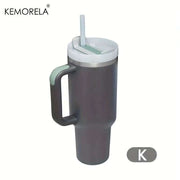 1200ML 304 Stainless Steel Insulated Water Bottle Thermal Coffee Car Cup Cold Hot Mugs Vacuum Flask with Handle Straw for Sport