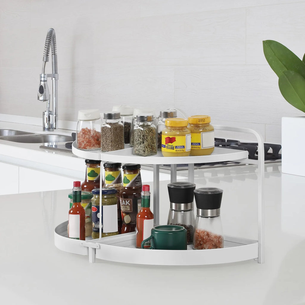 Cabinet Storage Rack, 2-Story Rotating Kitchen Countertop Storage Rack, Makeup Cabinet, Bathroom Countertop Storage Rack