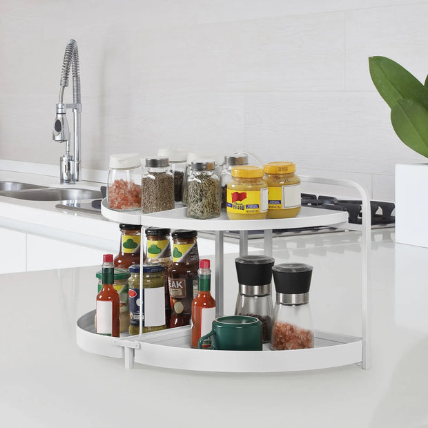 Cabinet Storage Rack, 2-Story Rotating Kitchen Countertop Storage Rack, Makeup Cabinet, Bathroom Countertop Storage Rack