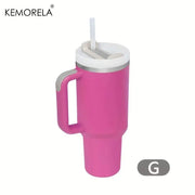 1200ML 304 Stainless Steel Insulated Water Bottle Thermal Coffee Car Cup Cold Hot Mugs Vacuum Flask with Handle Straw for Sport