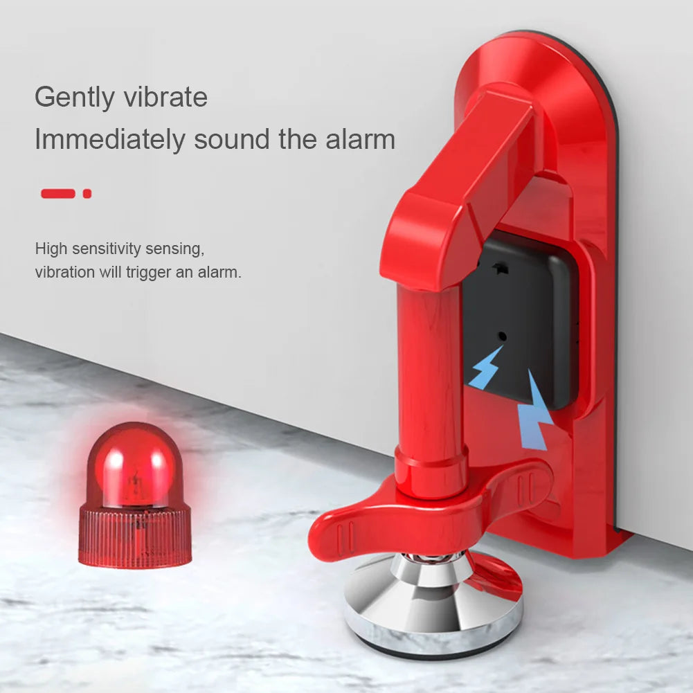 Portable Alarm Door Stopper with Suction Cup Lock - Self-Defense Security Device for Theft Prevention