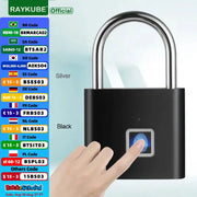 P2 Smart Fingerprint Padlock Waterproof Zinc Alloy Biometric Padlocks with Buit-In Rechargeable Battery