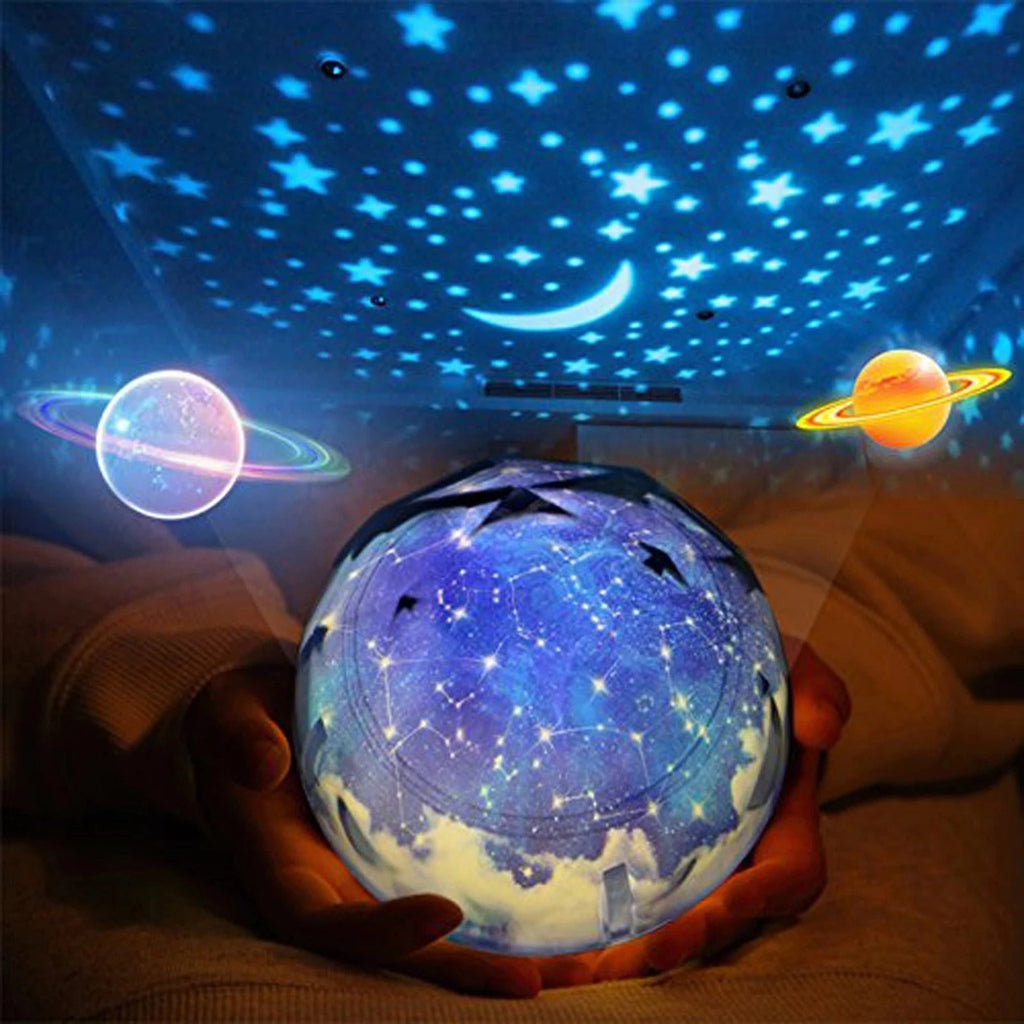 Dimmable Star Projector LED Night Light 360°Rotating Starry Lamp Planet Sky Projection Earth Light for Kids Bedroom Decoration