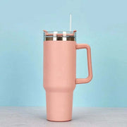 1200ML 304 Stainless Steel Insulated Water Bottle,Thermal Coffee Car Cup, Cold Hot Mugs Vacuum Flask with Handle Straw,For Sport