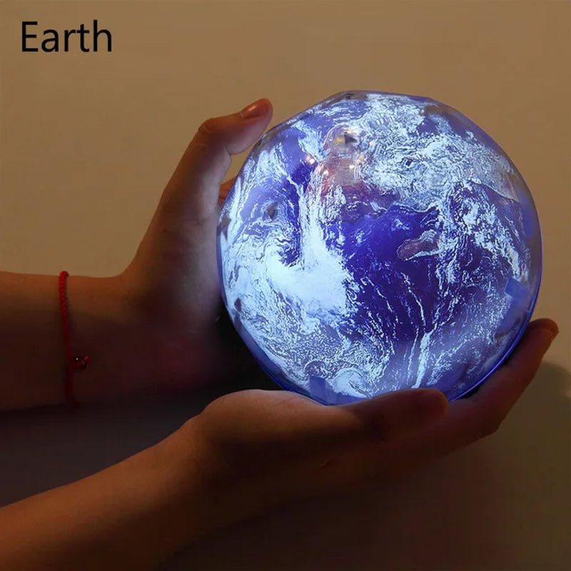 Dimmable Star Projector LED Night Light 360°Rotating Starry Lamp Planet Sky Projection Earth Light for Kids Bedroom Decoration