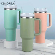 1200ML 304 Stainless Steel Insulated Water Bottle Thermal Coffee Car Cup Cold Hot Mugs Vacuum Flask with Handle Straw for Sport