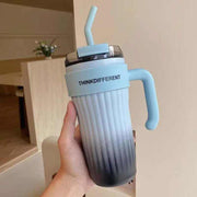 860ML Coffee Cup Outdoor Thermo Water Bottle with Straw Stainless Steel Tumbler Car Thermal Mug Keeps Cold and Heat Vacuum Flask