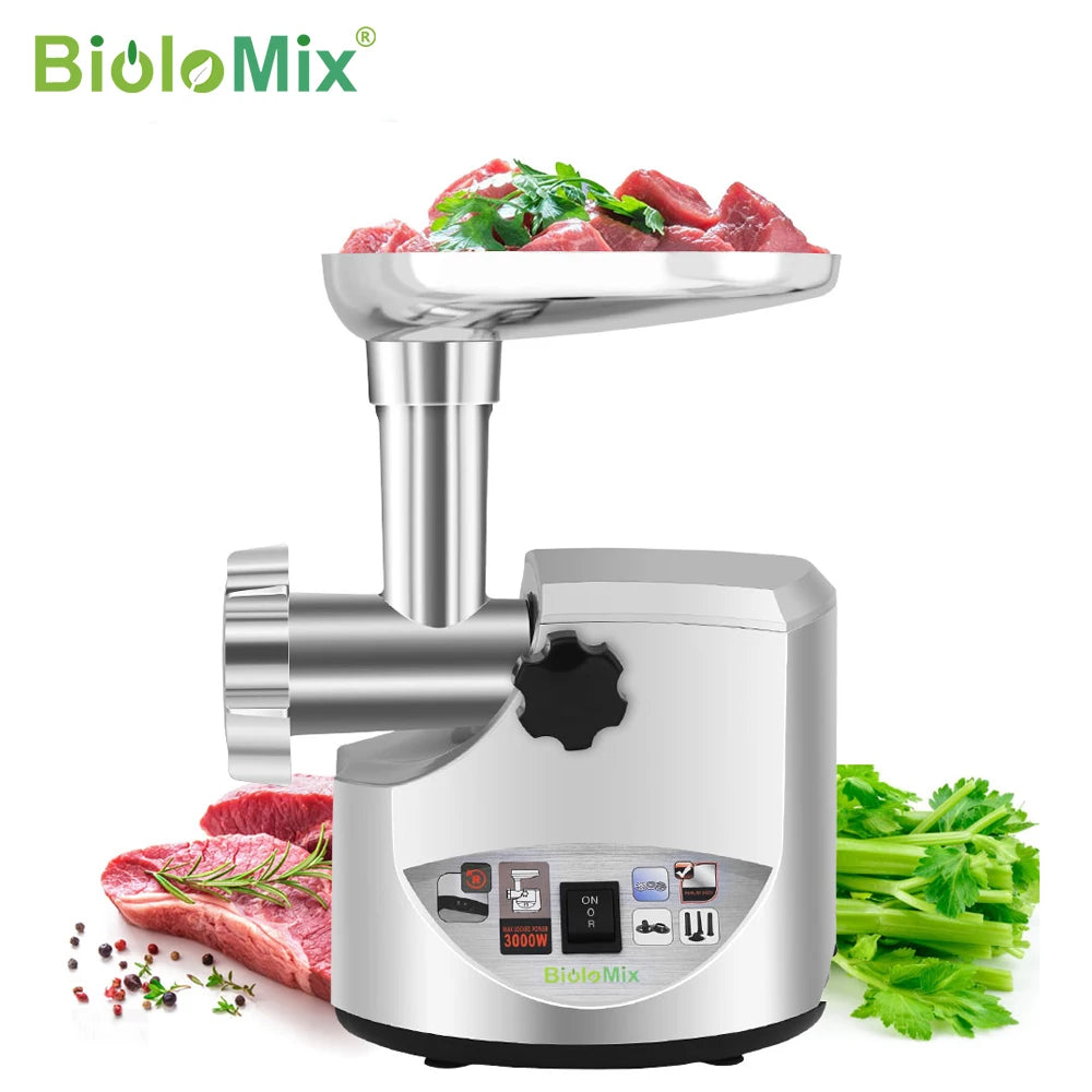 Heavy Duty 3000W Max Powerful Electric Meat Grinder Home Sausage Stuffer Meat Mincer Food Processor