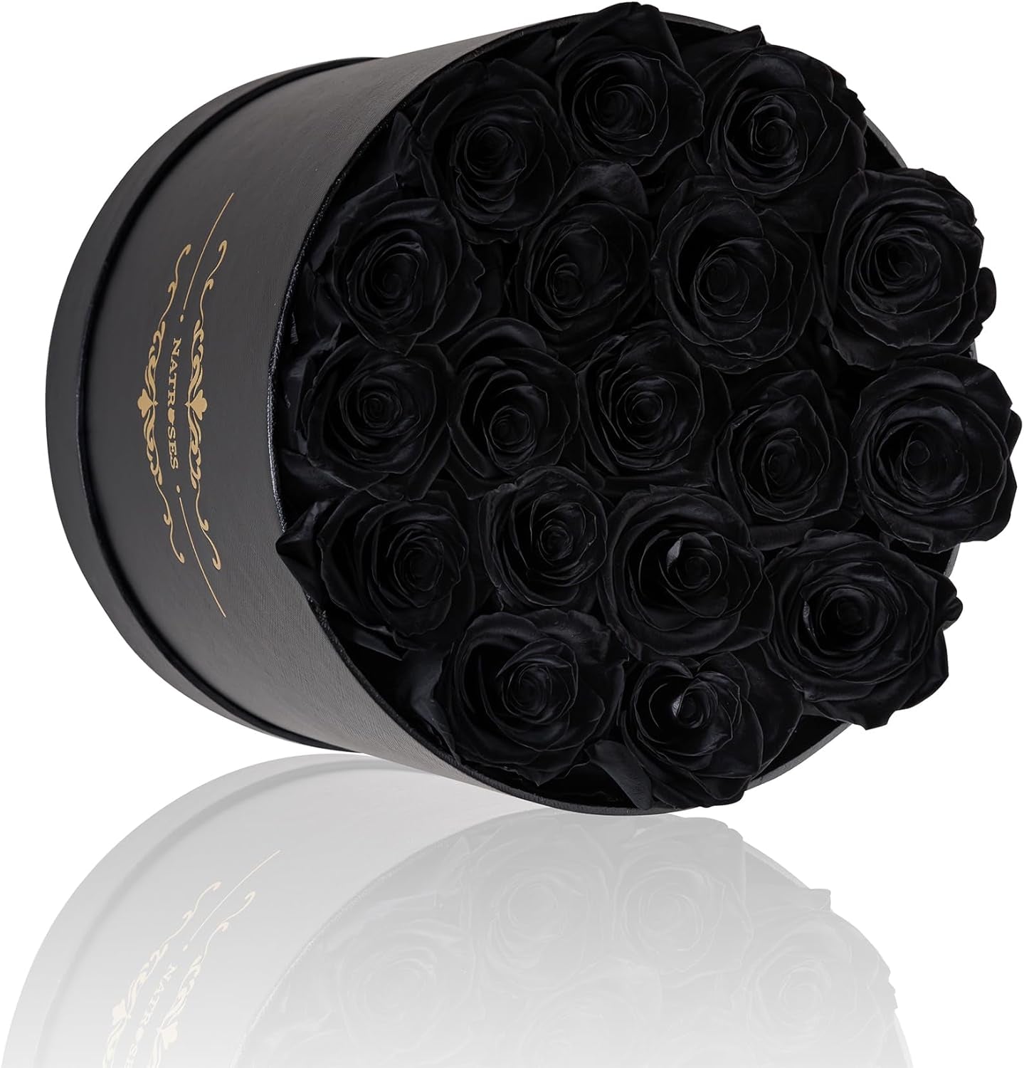 Handmade Preserved Black Roses, 18 Selected Rosebuds, Long Lasting for Her