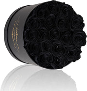 Handmade Preserved Black Roses, 18 Selected Rosebuds, Long Lasting for Her