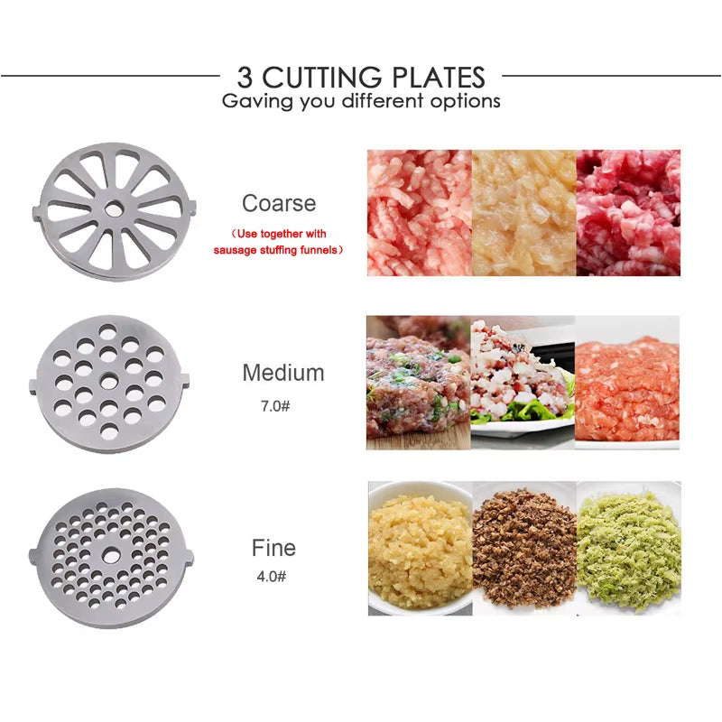 Heavy Duty 3000W Max Powerful Electric Meat Grinder Home Sausage Stuffer Meat Mincer Food Processor