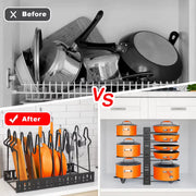 Pot Storage Rack 8-Layer POTS and Pans Storage Box Kitchen Cabinet Storage Metal Rack,For Christmas