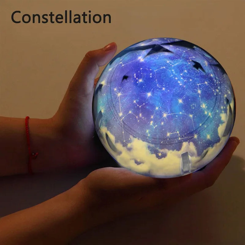 Dimmable Star Projector LED Night Light 360°Rotating Starry Lamp Planet Sky Projection Earth Light for Kids Bedroom Decoration