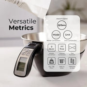 Digital Kitchen Food Scale with Bowl - 11Lb, Grams & Ounces - Removable, Dishwasher-Safe Mixing Bowl - Black
